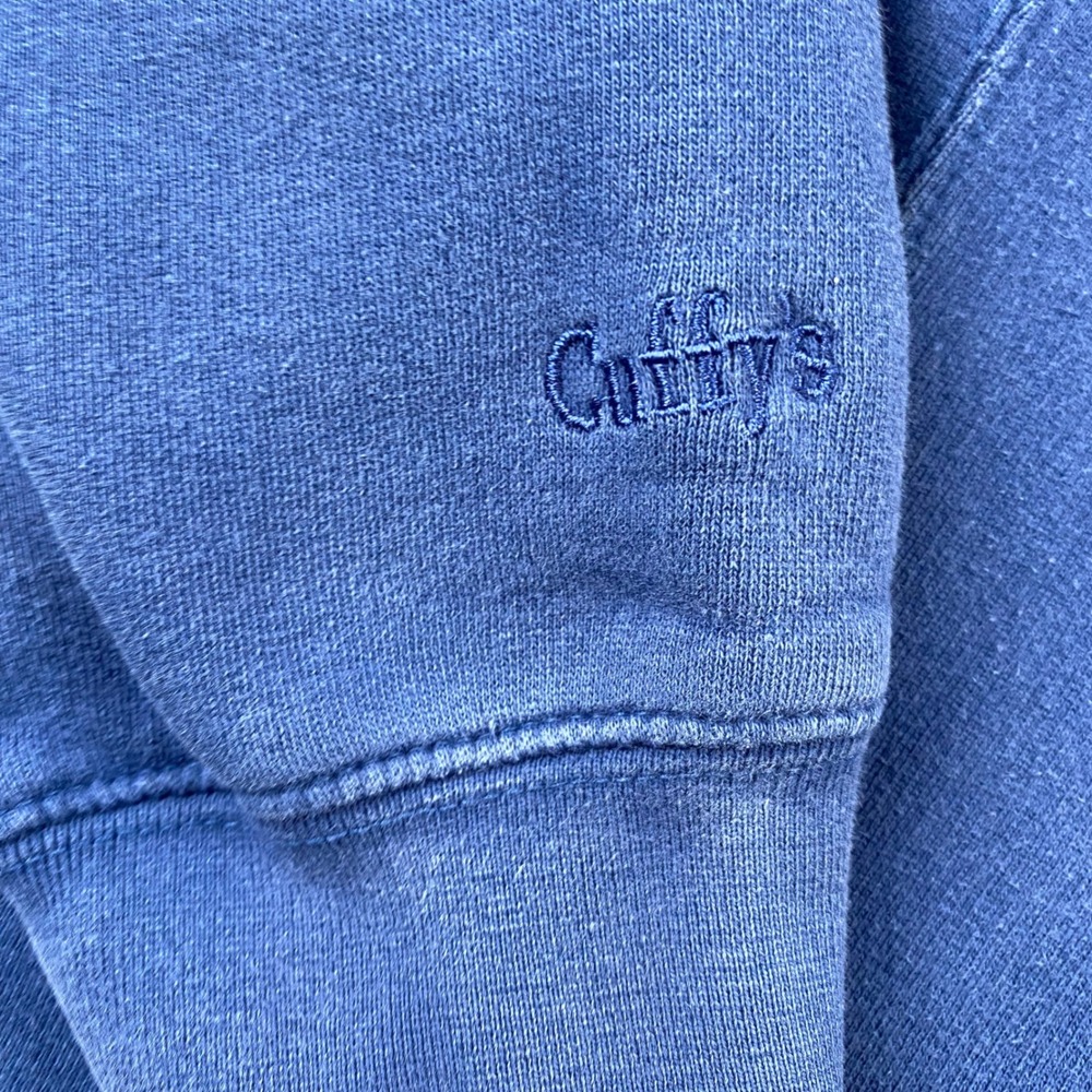 Vintage Cuffys Y2K Cape Cod MA Hoodie Mens M Navy Full Zip Applique Sweatshirt - Picture 5 of 8